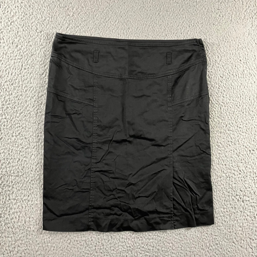 Black Pencil Skirt Women 14 Paneled Knee Length Utility Office Sleek Minimalist